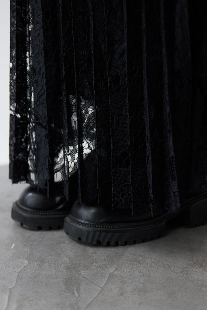 レース切替プリーツスカート