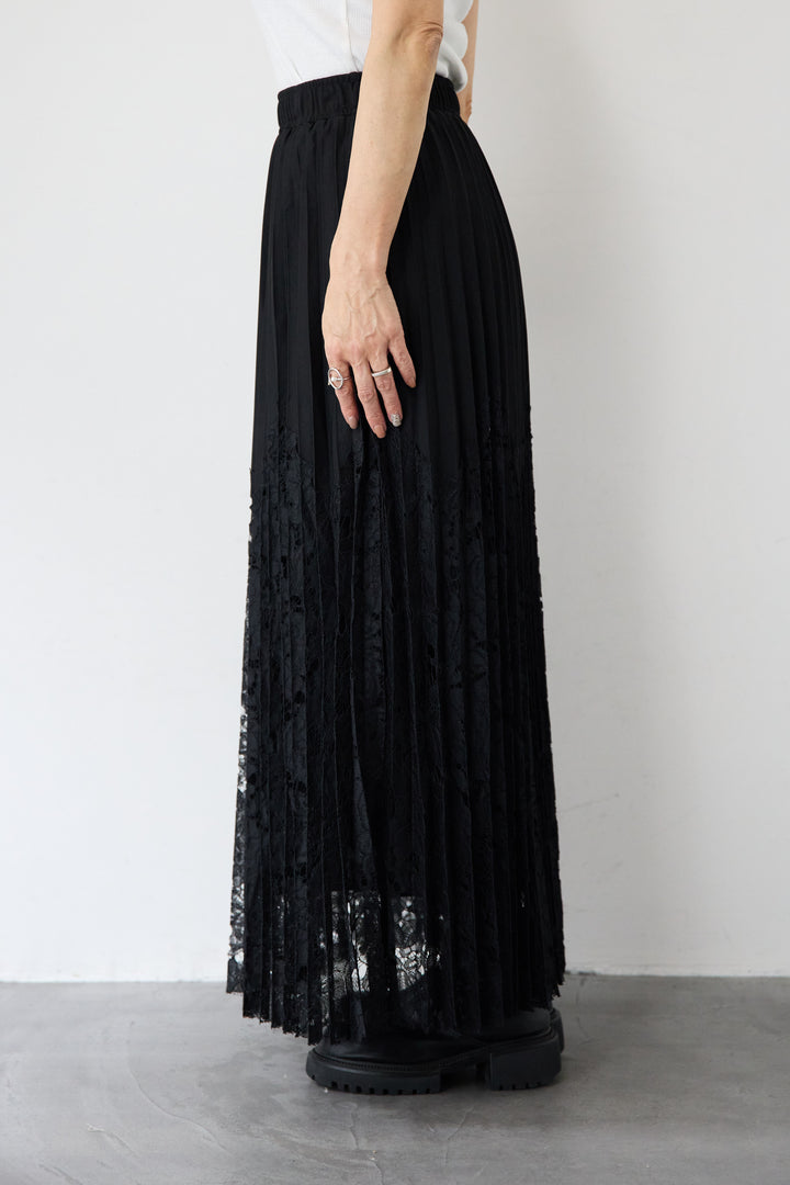 レース切替プリーツスカート