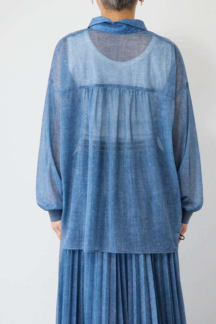 シアーデニムスキッパーシャツ