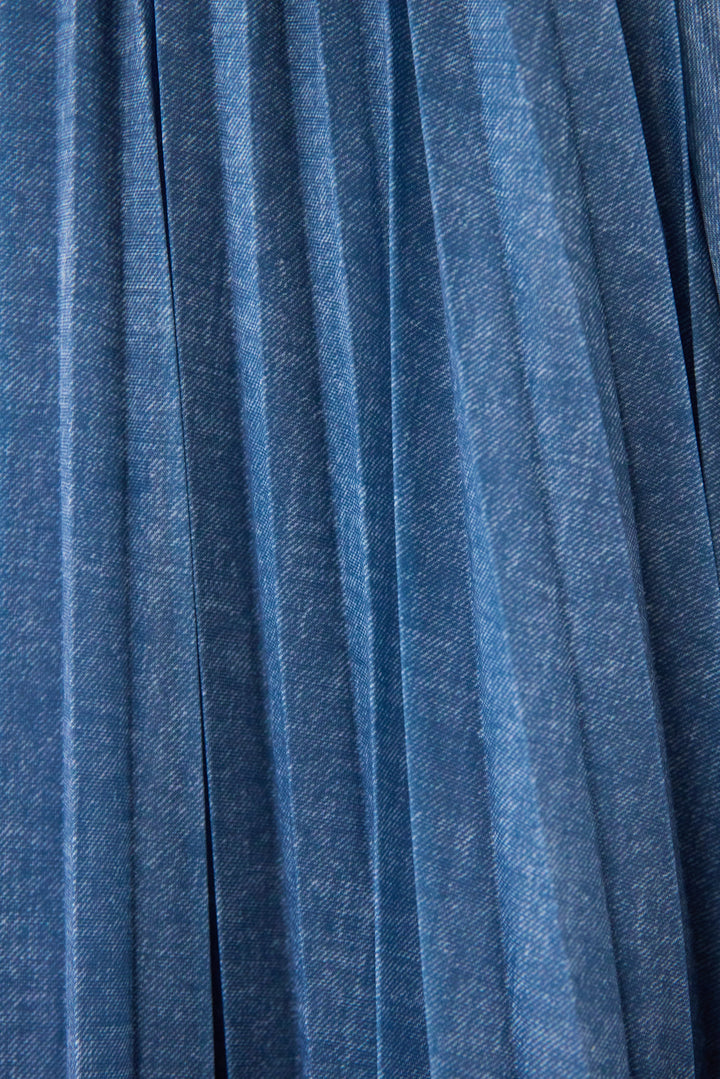 シアーデニムプリーツスカート