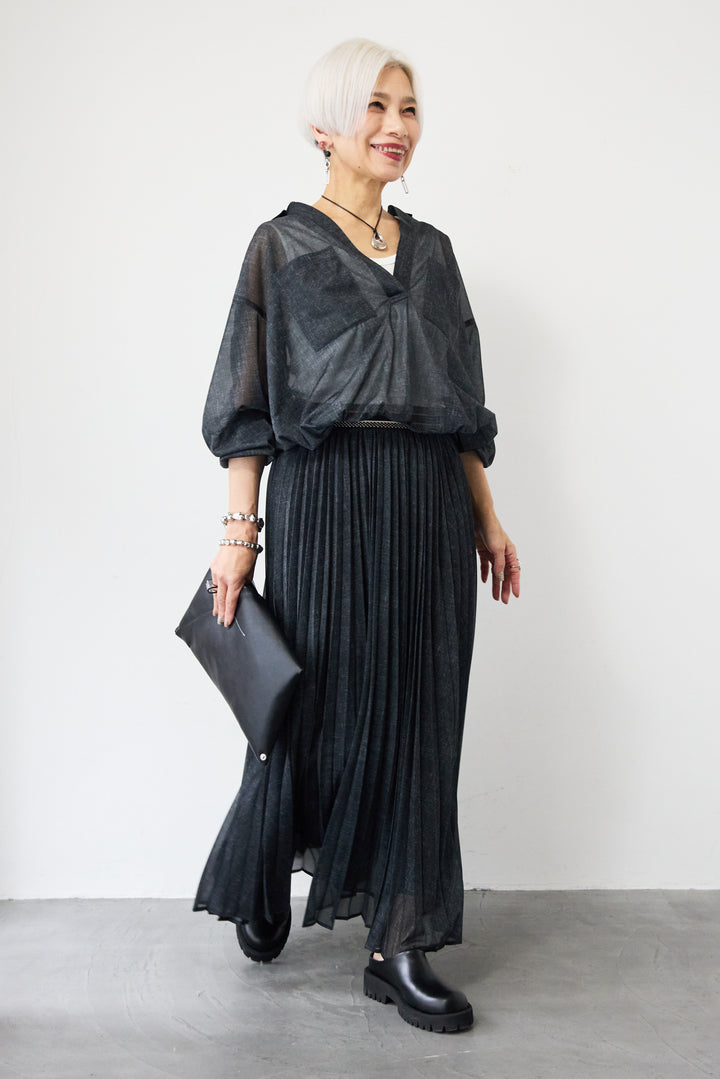 シアーデニムスキッパーシャツ