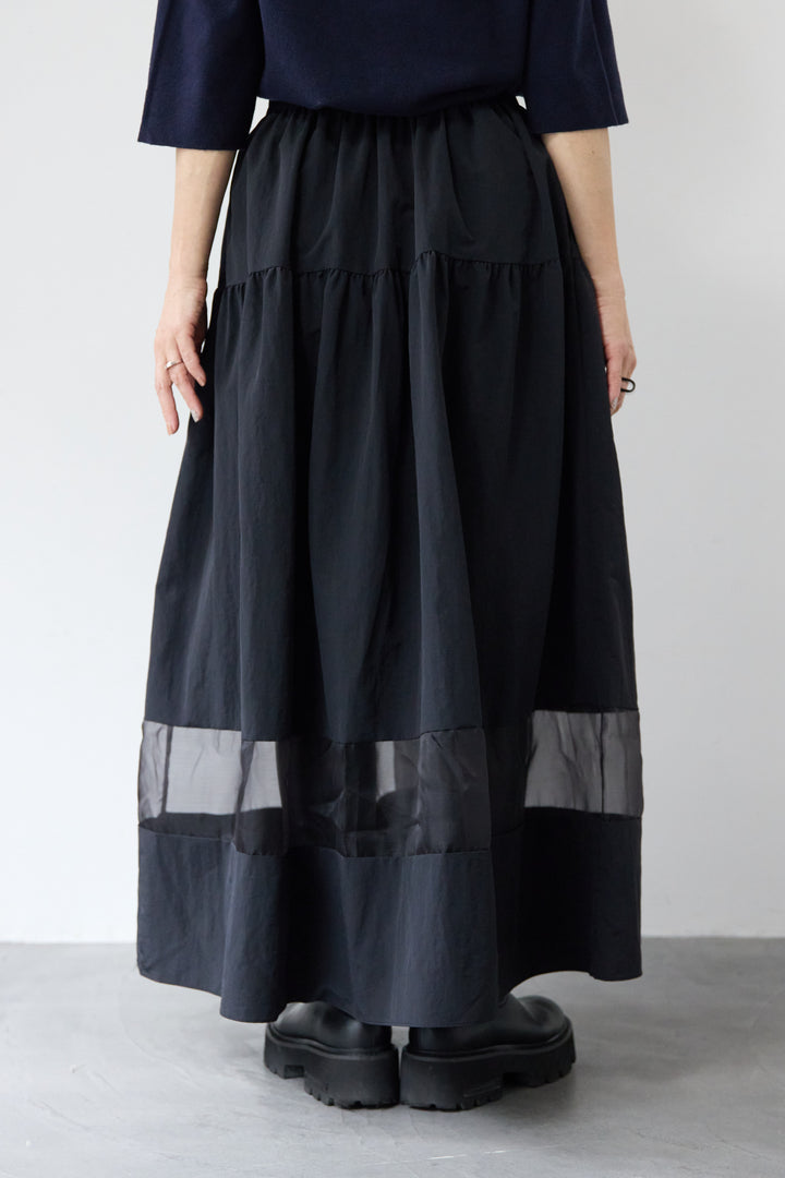裾シアーデザインフレアスカート