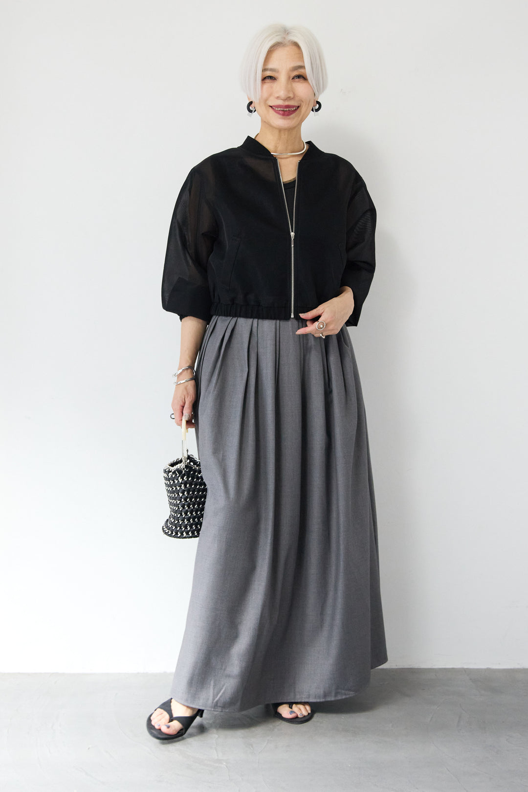 ボリュームタックフレアスカート