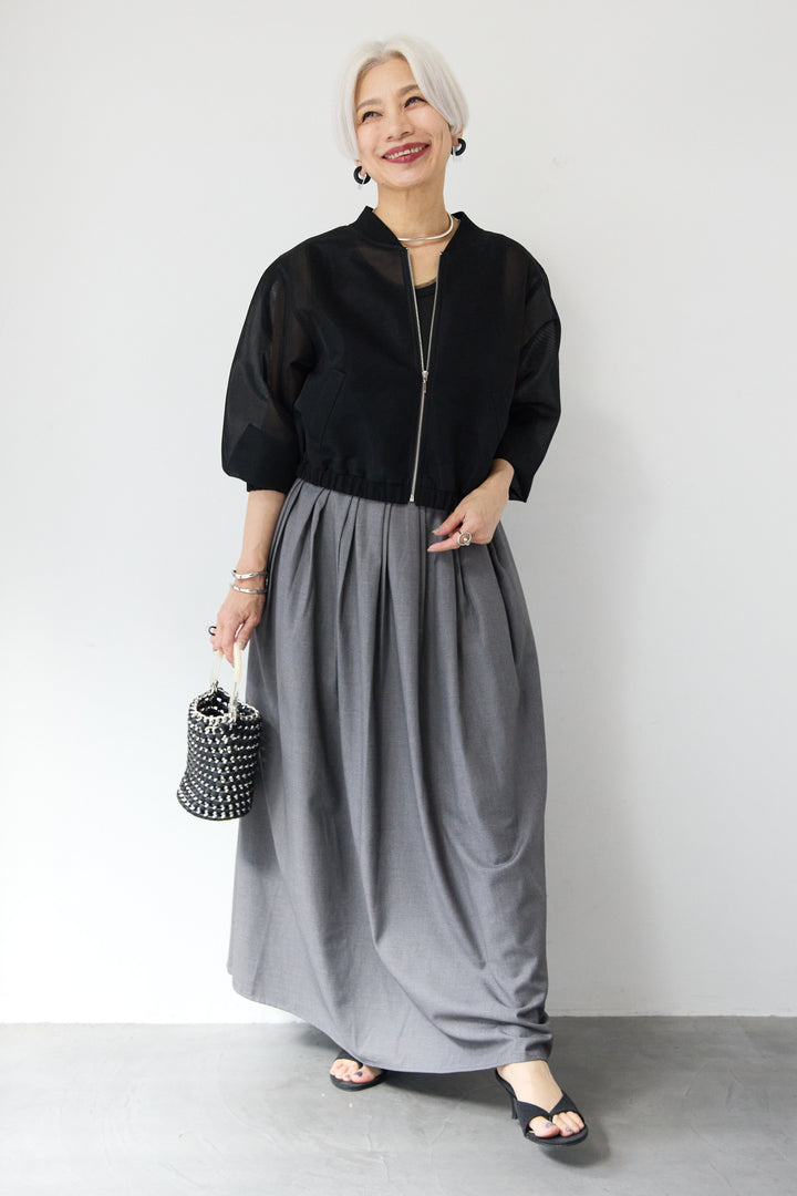 ボリュームタックフレアスカート