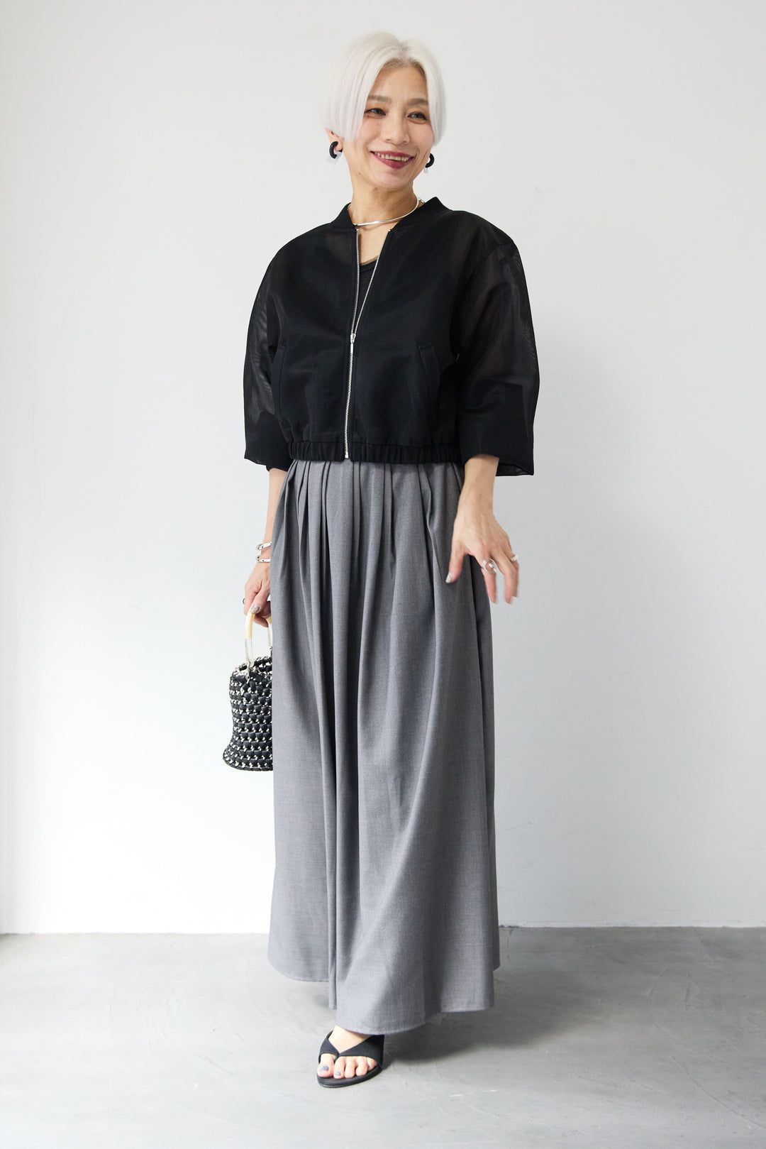 ボリュームタックフレアスカート