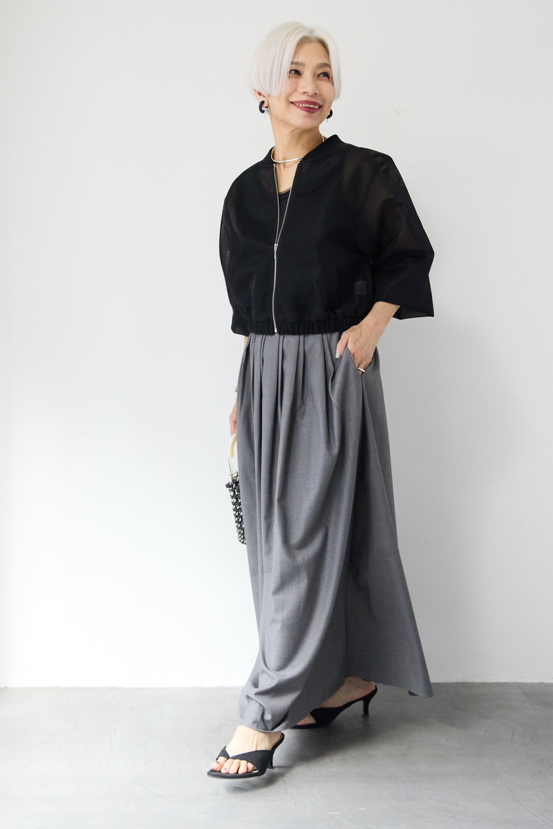 ボリュームタックフレアスカート