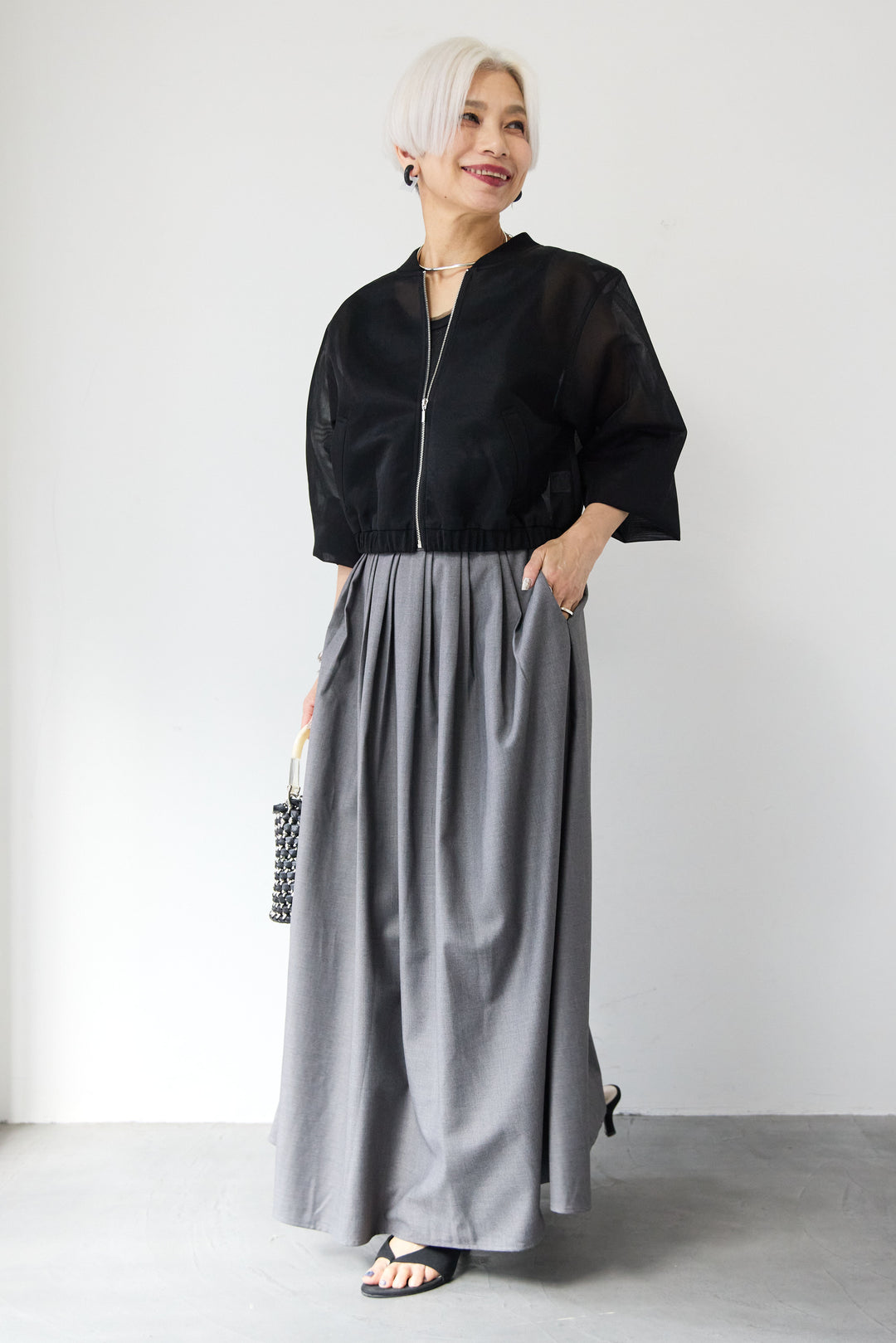 シアーダンボールジップブルゾン