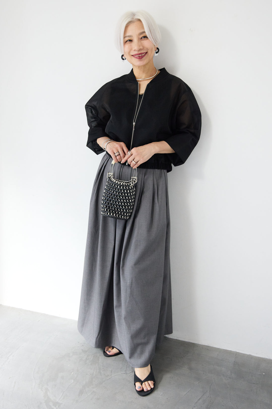 ボリュームタックフレアスカート