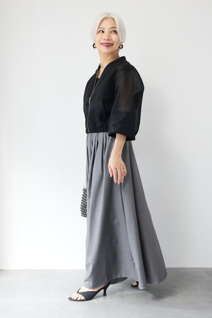 ボリュームタックフレアスカート