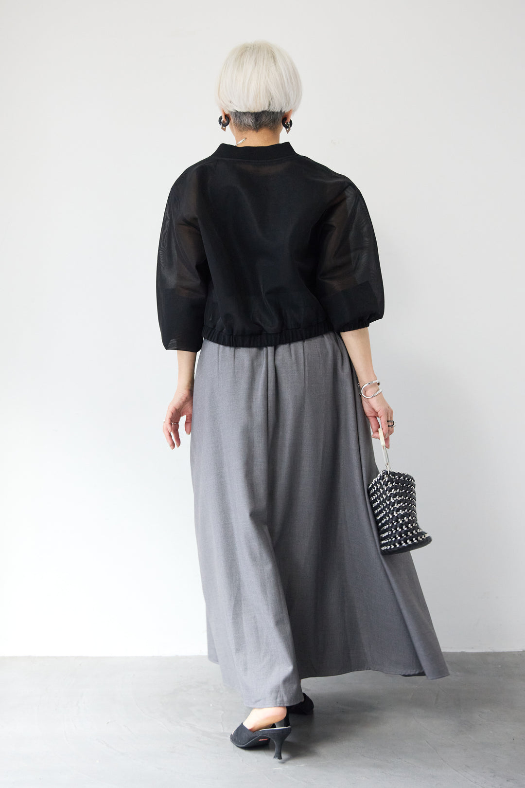 ボリュームタックフレアスカート