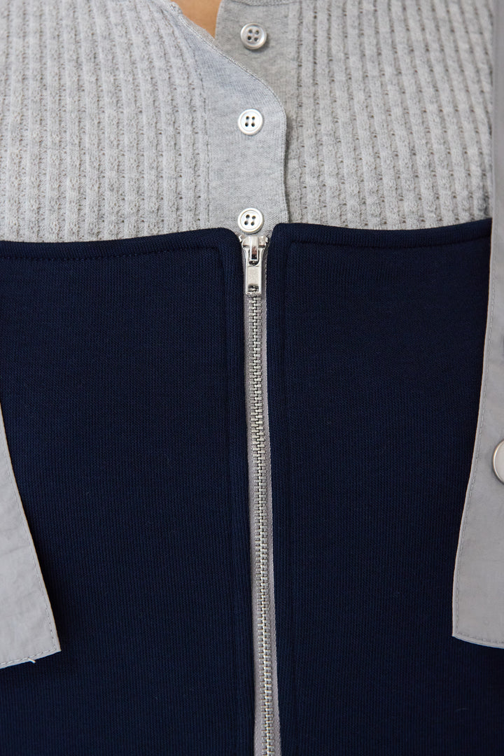 [SET]12Gリブクルーネックカーディガン+ワークデザインジャンパースカート(2set)