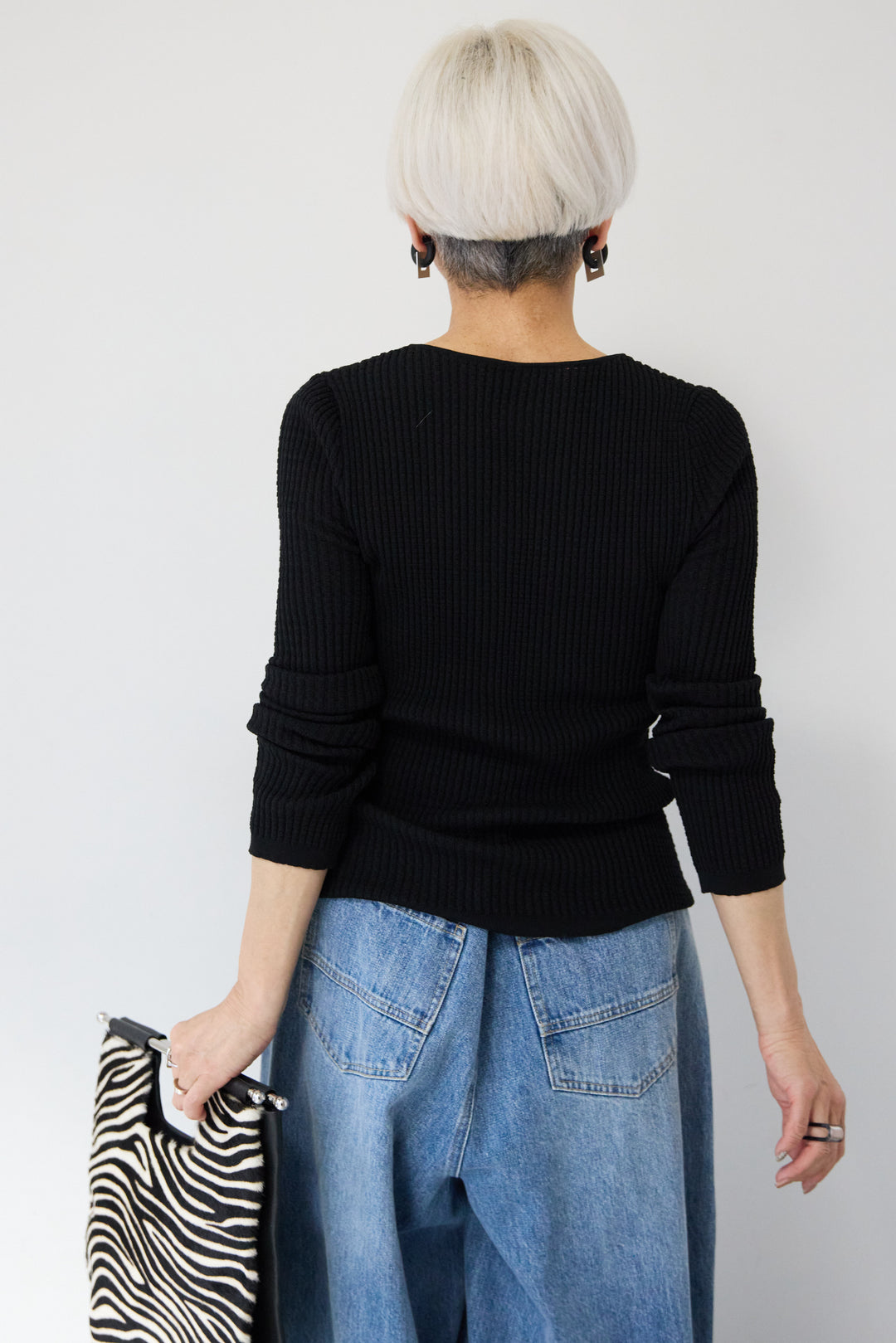 12Gリブクルーネックカーディガン