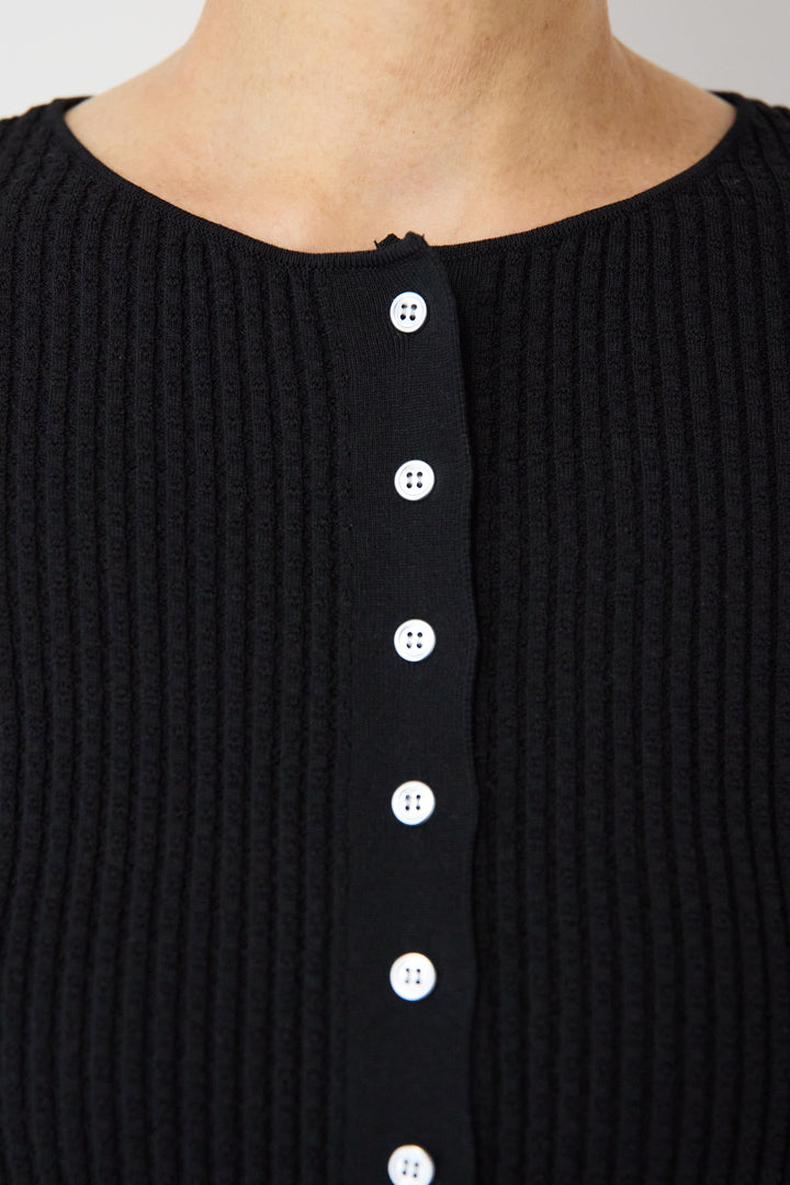 [SET]12Gリブクルーネックカーディガン+ワークデザインジャンパースカート(2set)