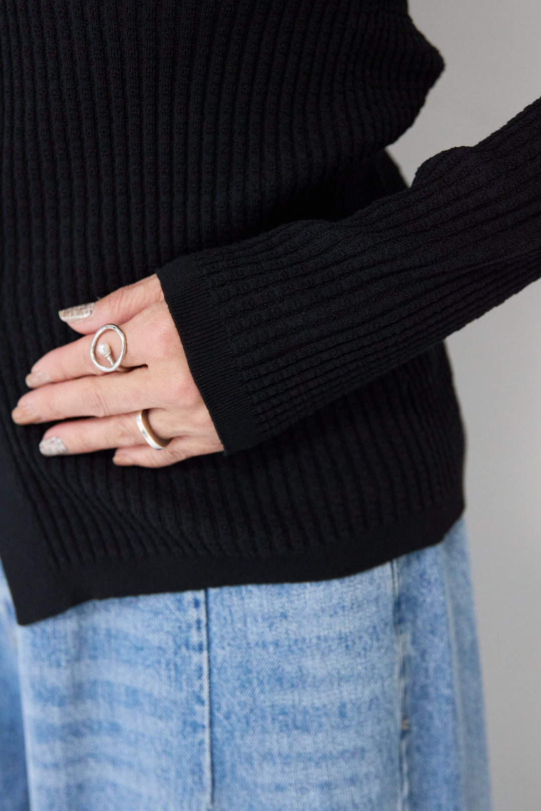 [SET]12Gリブクルーネックカーディガン+ワークデザインジャンパースカート(2set)