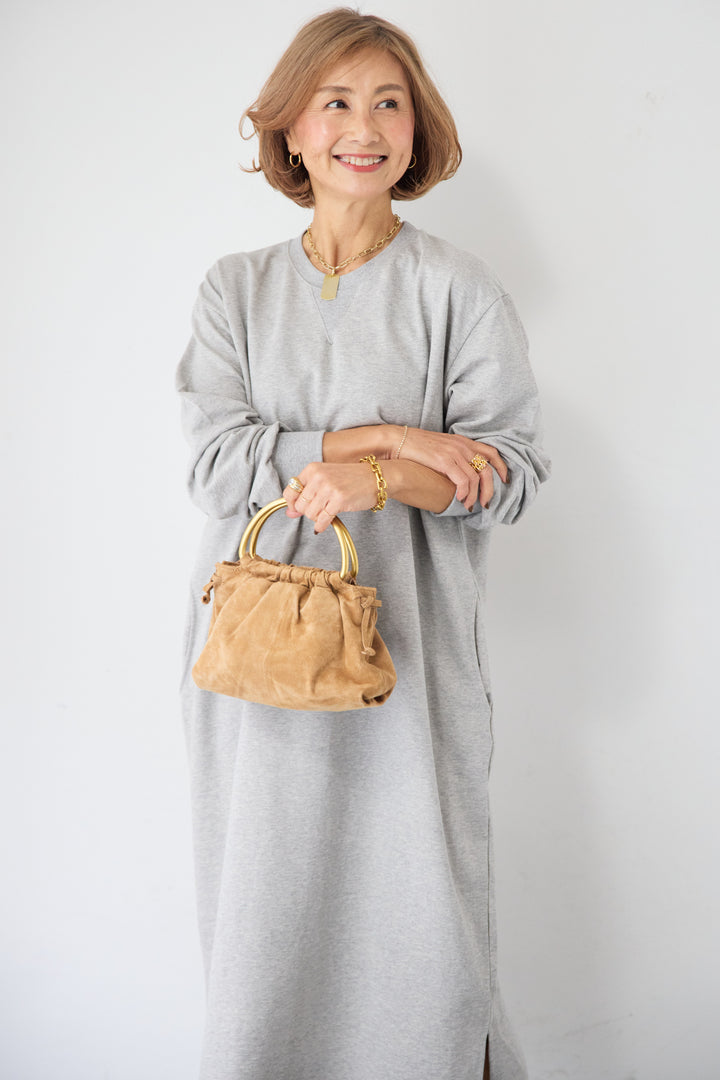 スウェット サイドスリット ロングワンピース