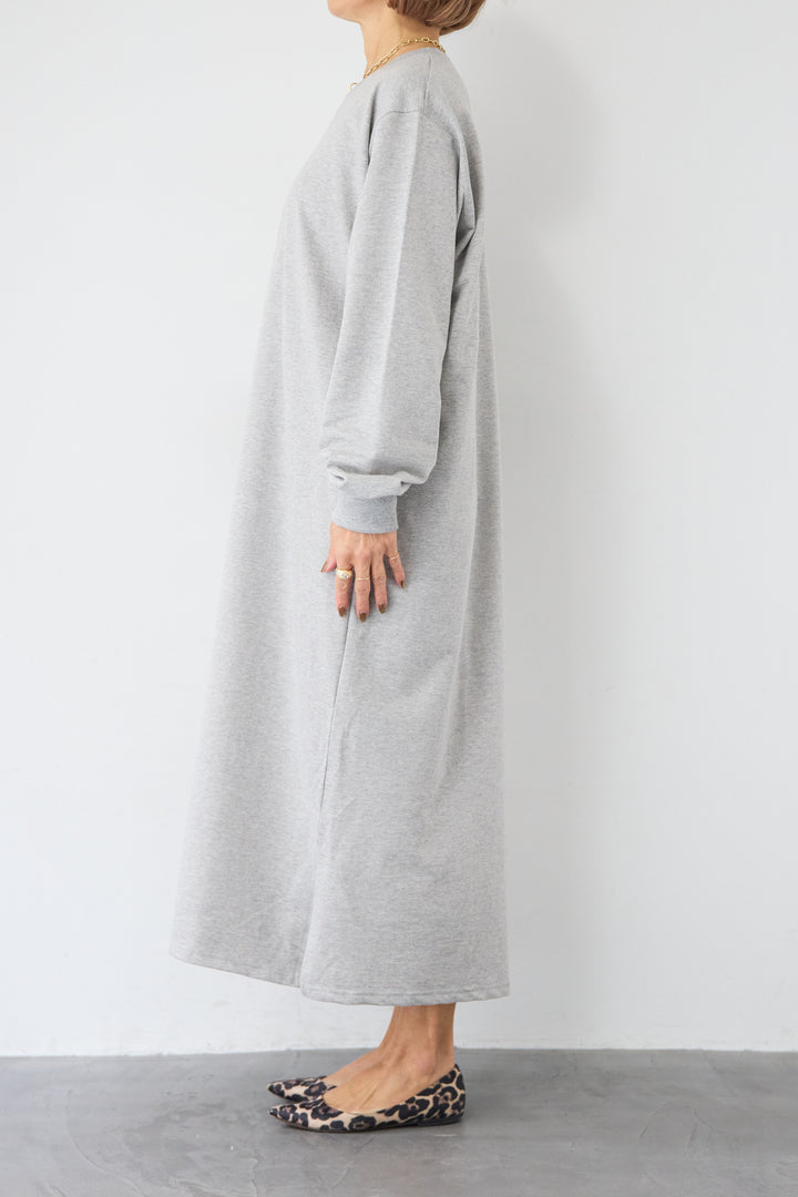 スウェット サイドスリット ロングワンピース