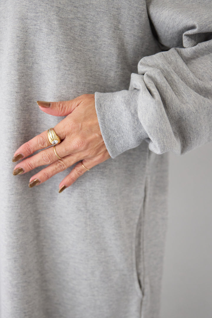 スウェット サイドスリット ロングワンピース