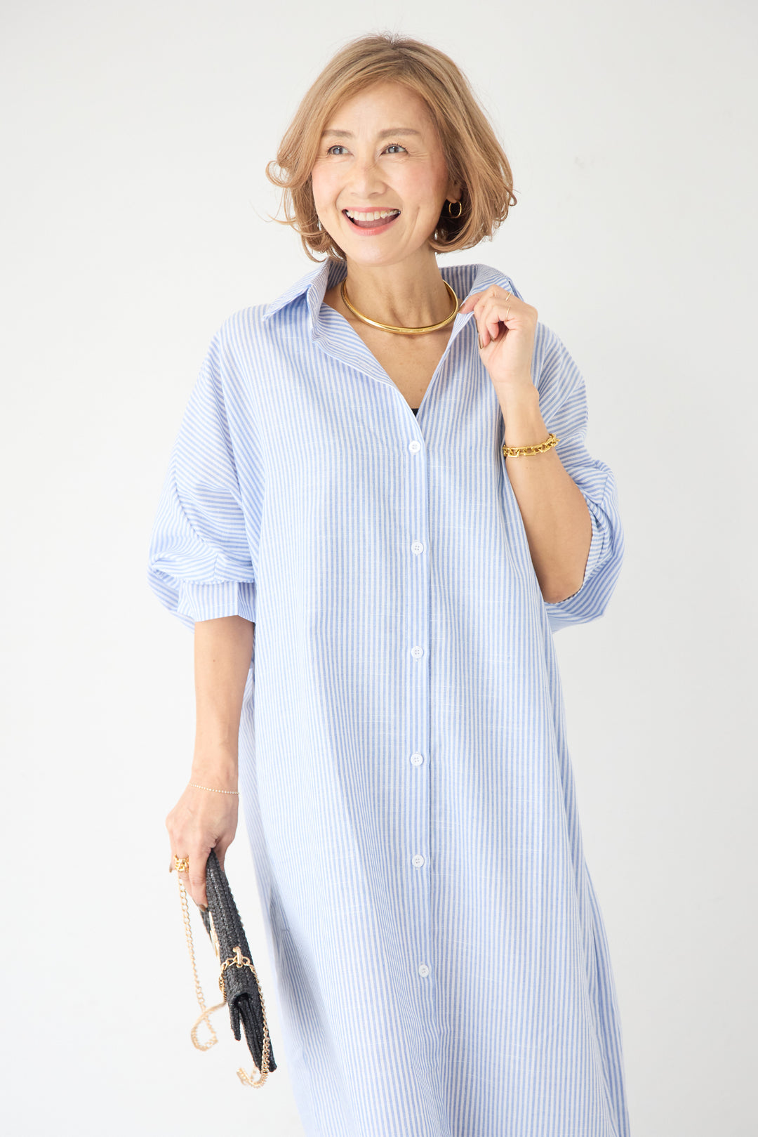 ドルマンスリーブ ロングシャツワンピース