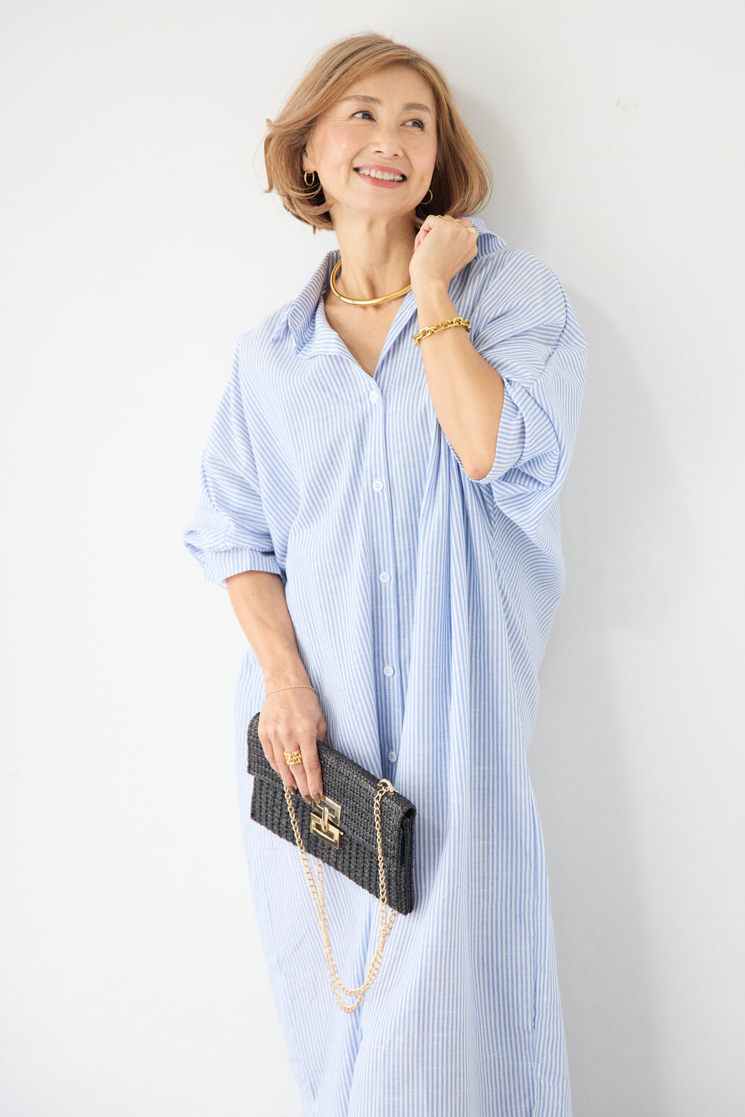 ドルマンスリーブ ロングシャツワンピース