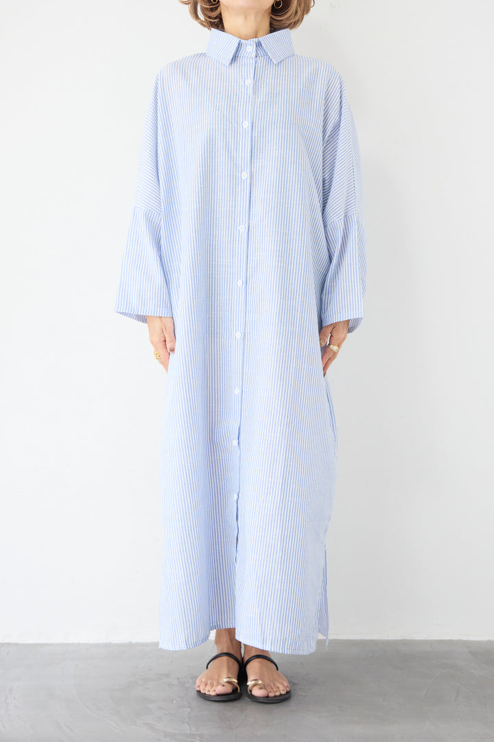 ドルマンスリーブ ロングシャツワンピース