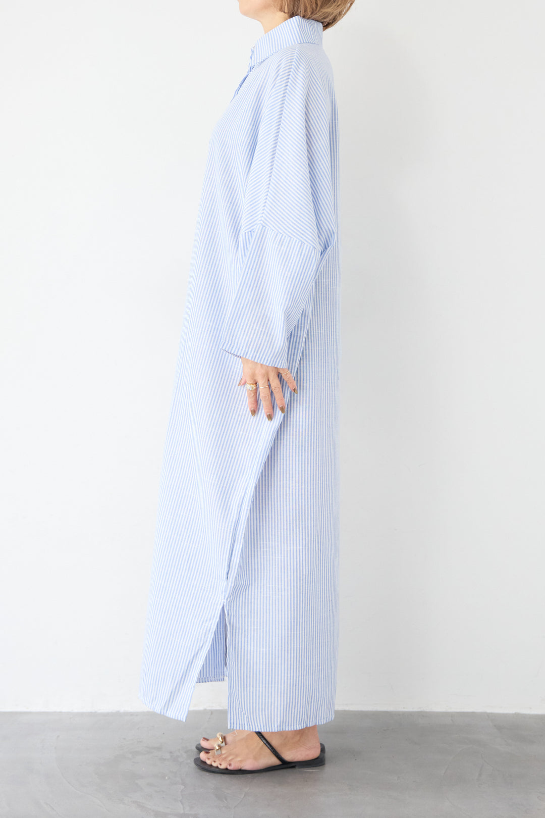 ドルマンスリーブ ロングシャツワンピース