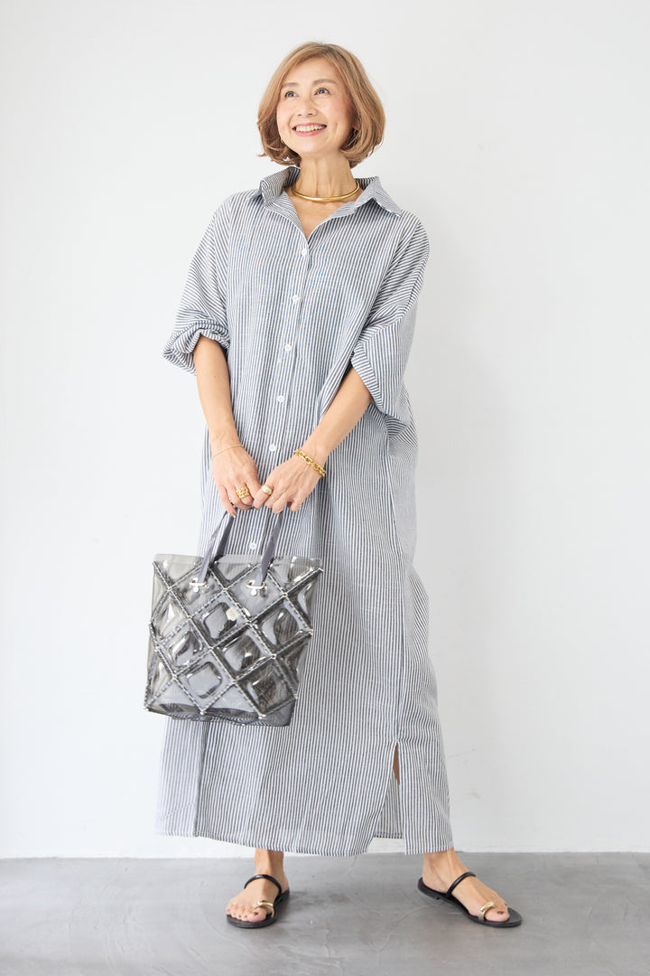 ドルマンスリーブ ロングシャツワンピース