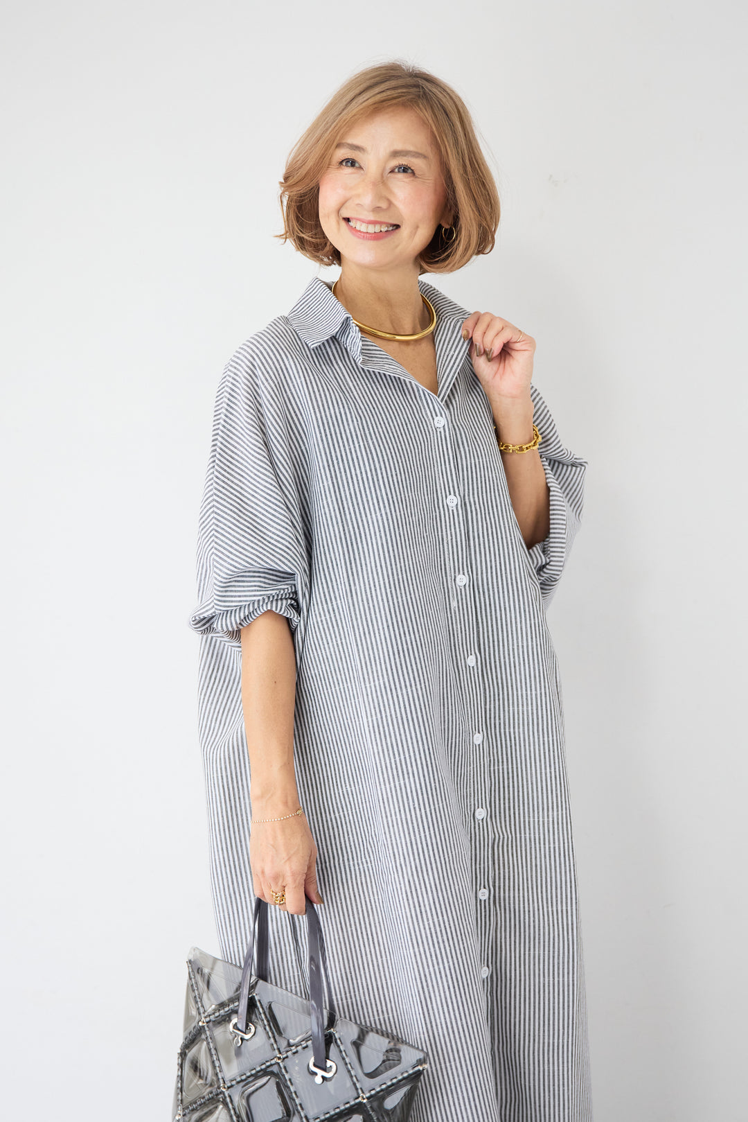 ドルマンスリーブ ロングシャツワンピース