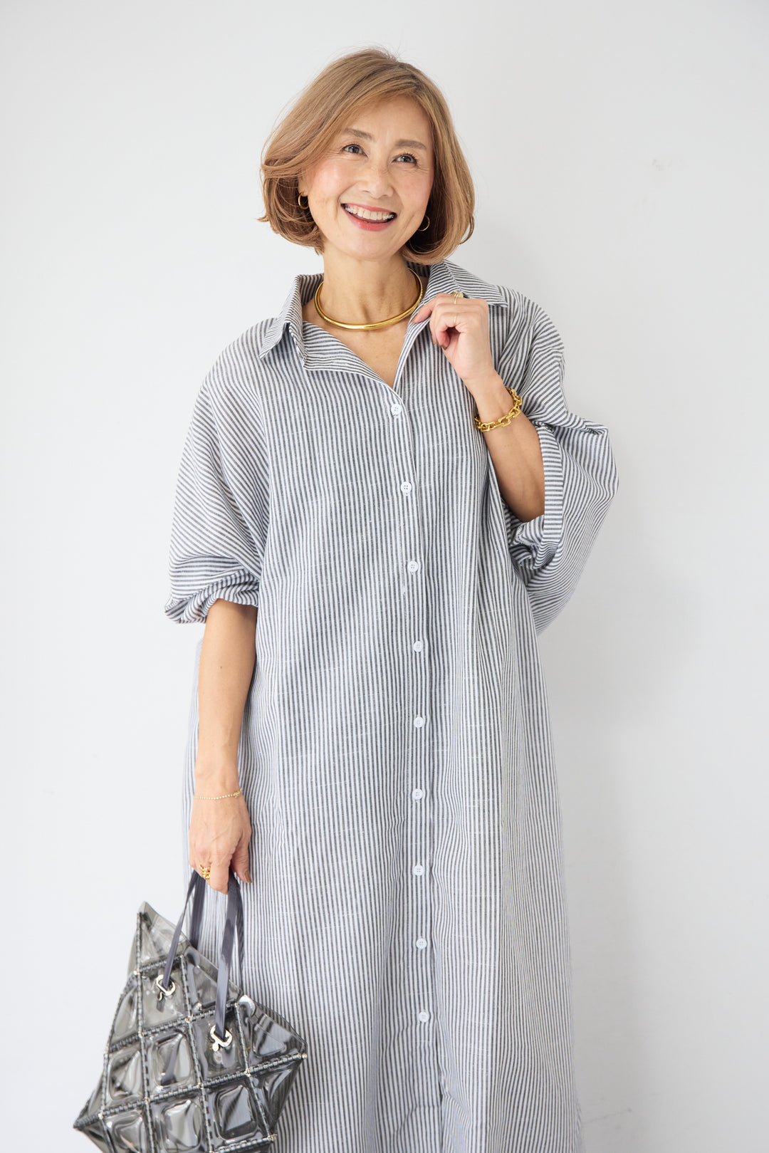 ドルマンスリーブ ロングシャツワンピース