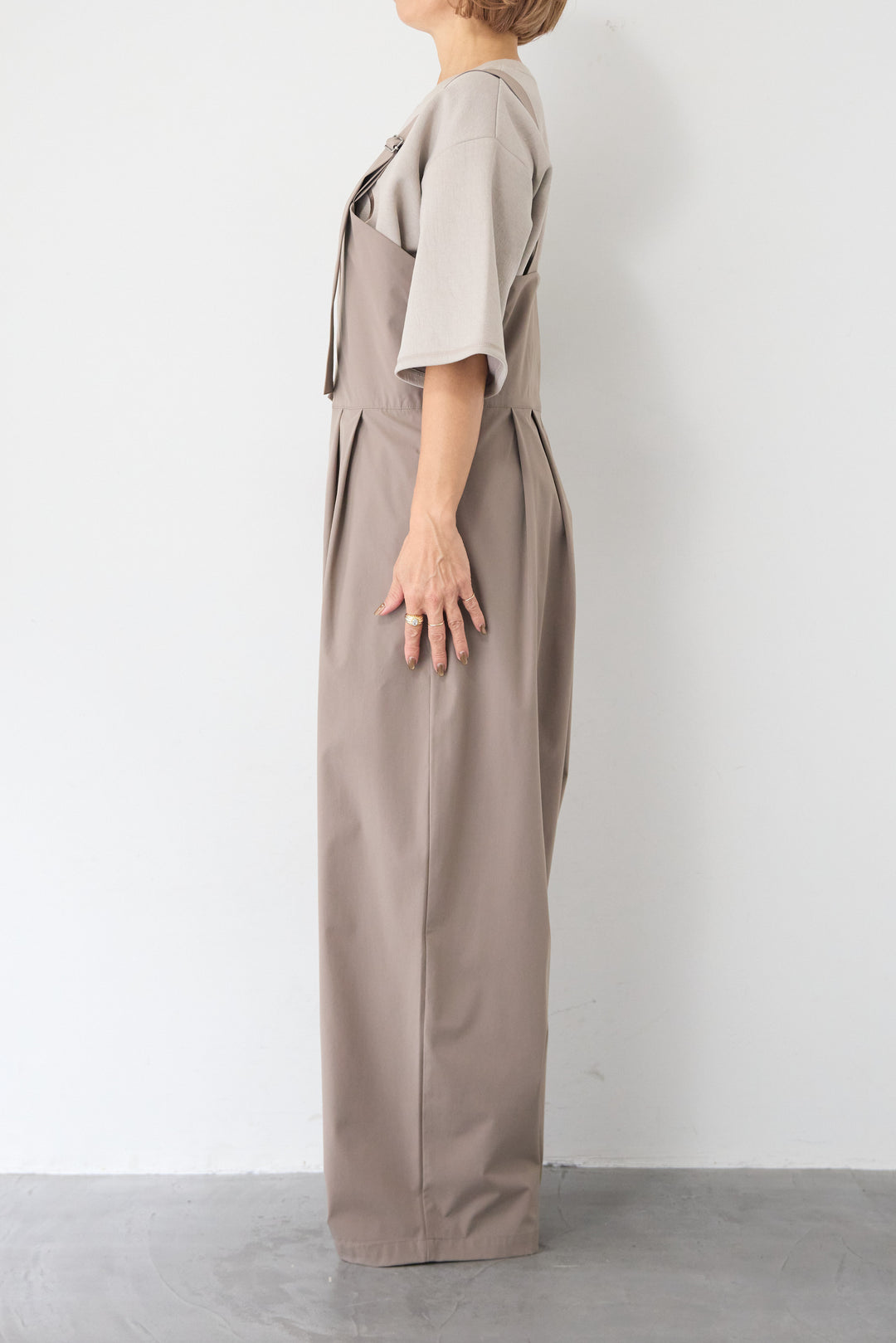 【接触冷感】ベルトサロペットパンツ