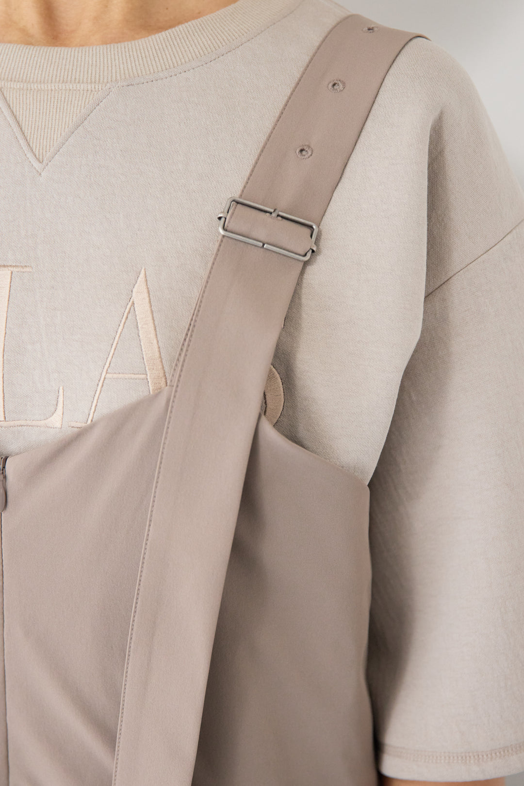 【接触冷感】ベルトサロペットパンツ