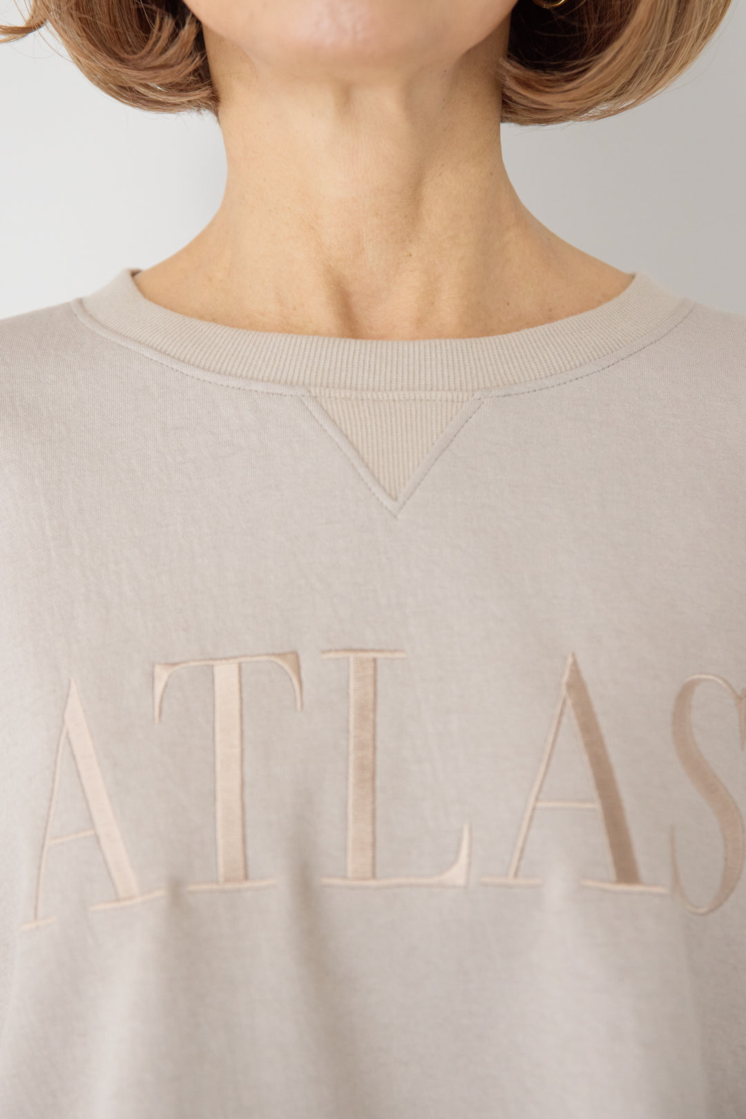 【セットアップ対応】刺繍ロゴ 5分袖スウェットプルオーバー