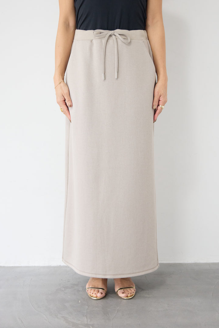 【セットアップ対応】リブウエスト・ロングタイトスカート