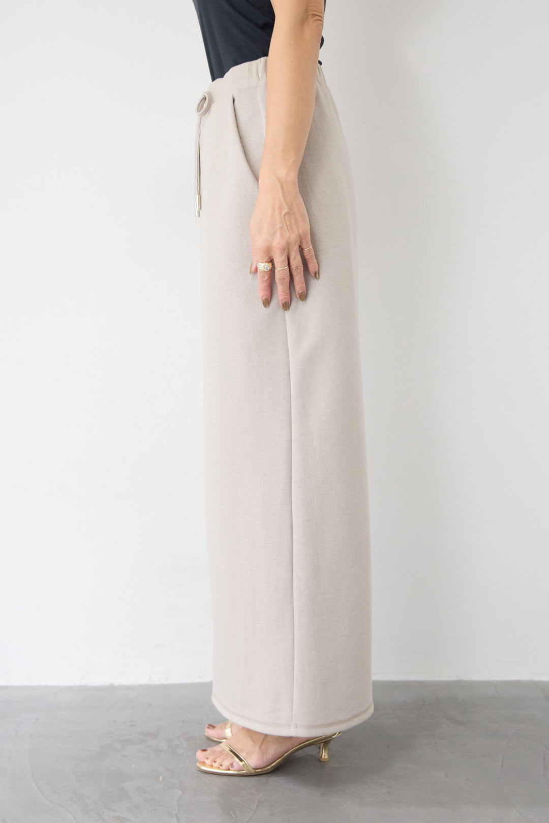 【セットアップ対応】リブウエスト・ロングタイトスカート