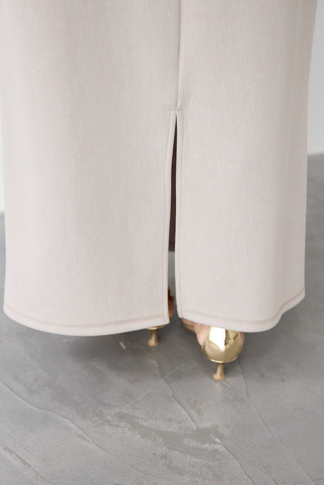 【セットアップ対応】リブウエスト・ロングタイトスカート