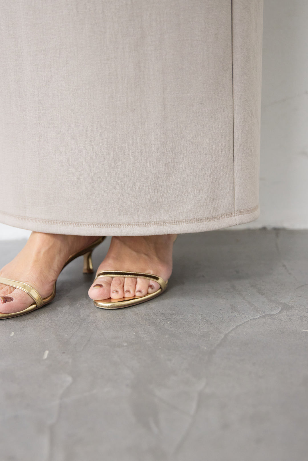 【セットアップ対応】リブウエスト・ロングタイトスカート