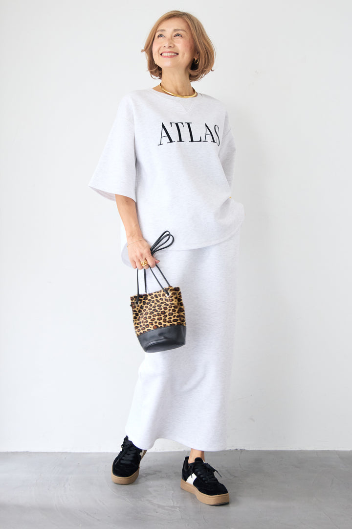 【セットアップ対応】刺繍ロゴ 5分袖スウェットプルオーバー