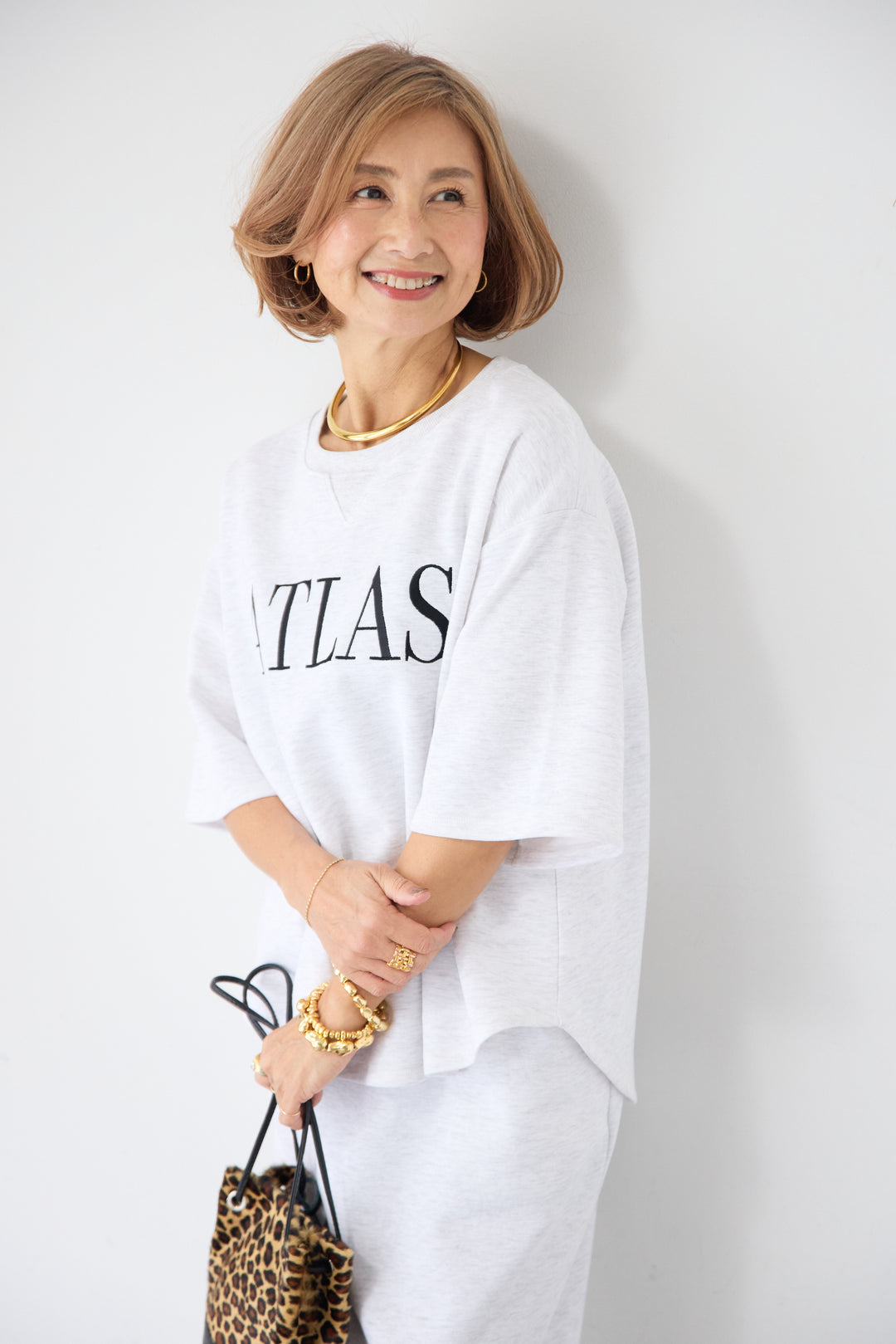 【セットアップ対応】刺繍ロゴ 5分袖スウェットプルオーバー