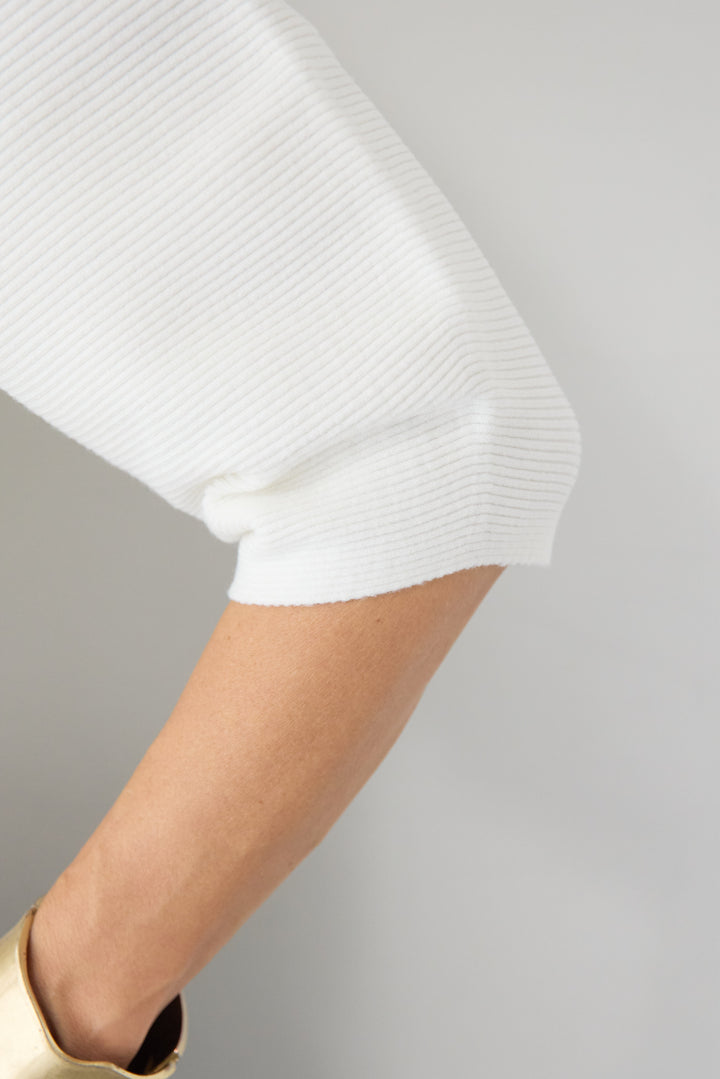 5分袖 Vネック リブプルオーバー