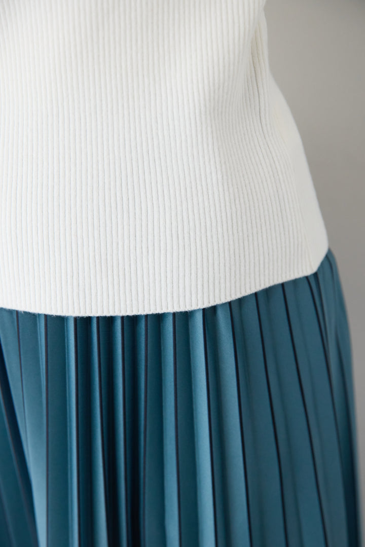 5分袖 Vネック リブプルオーバー