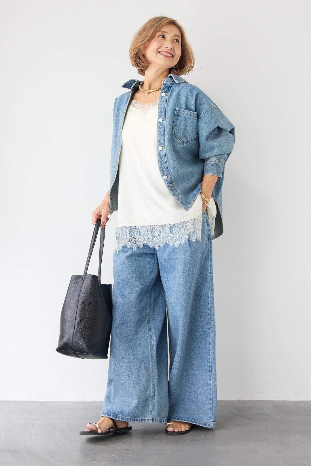 ワイドシルエット・デニムシャツジャケット