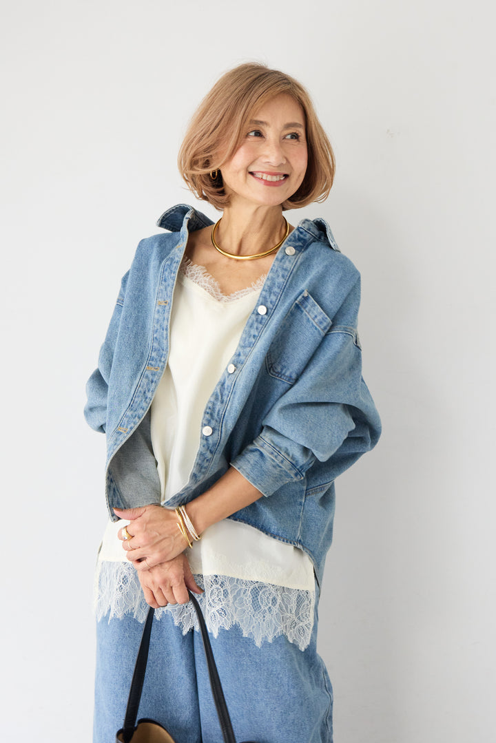 ワイドシルエット・デニムシャツジャケット