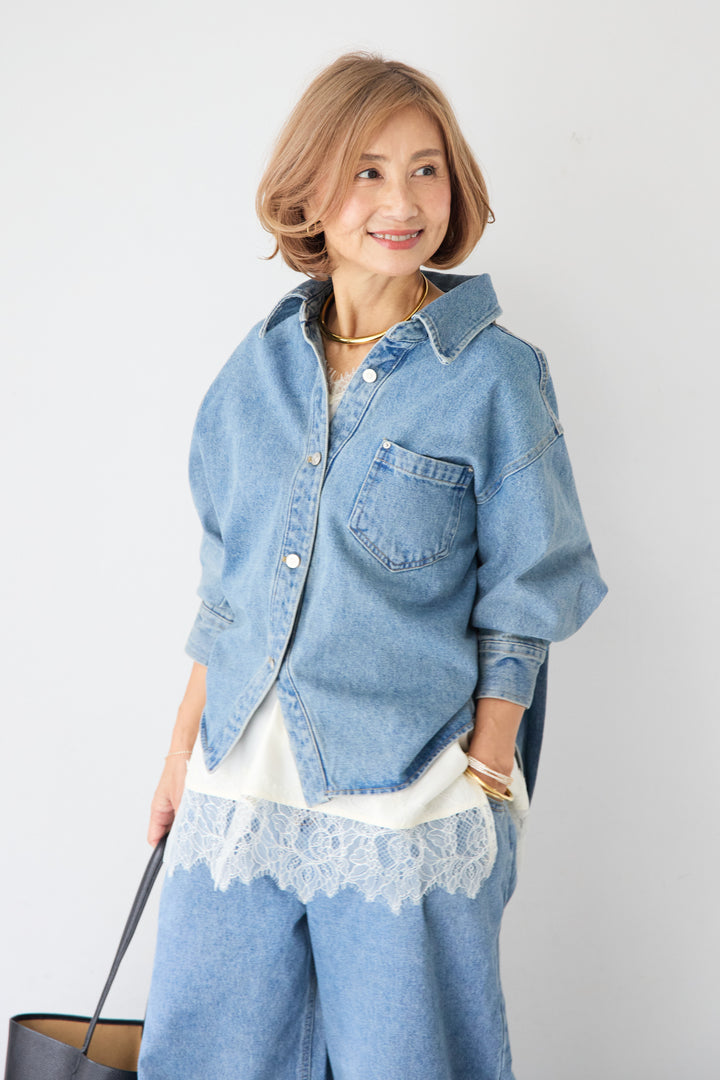ワイドシルエット・デニムシャツジャケット
