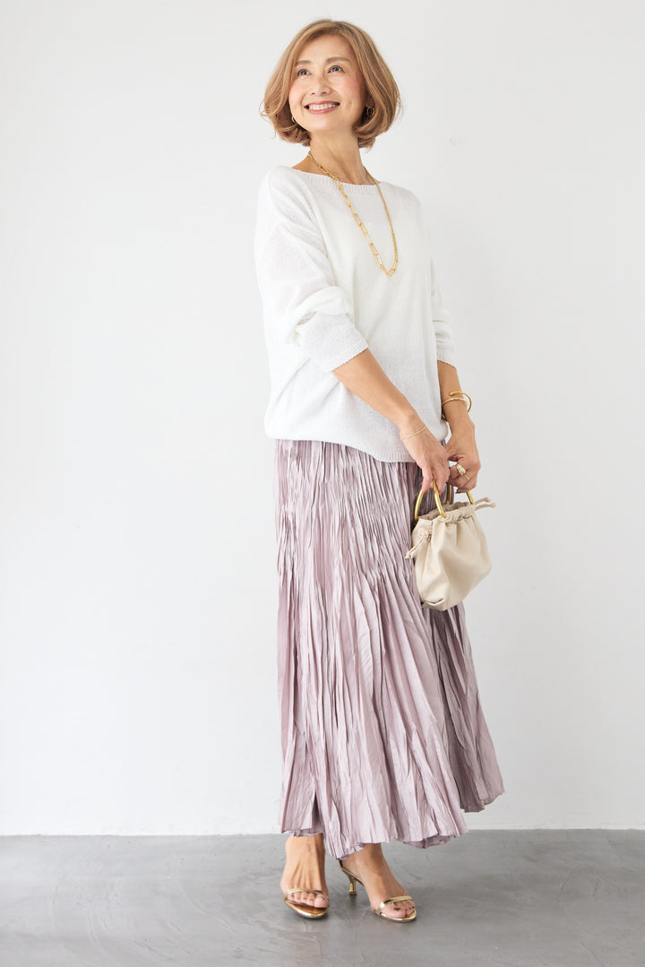 ボートネック シアーニット プルオーバー