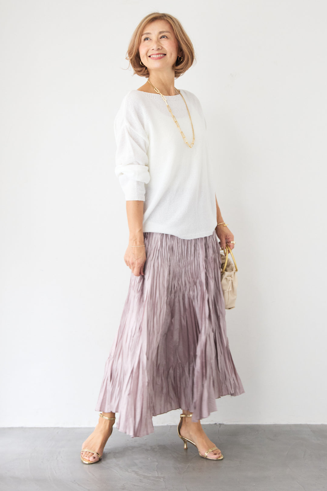 ボートネック シアーニット プルオーバー