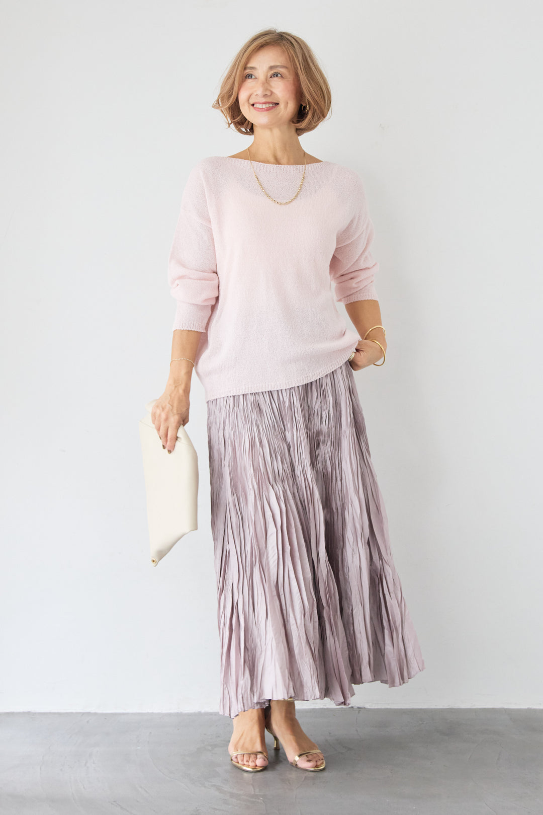 ボートネック シアーニット プルオーバー