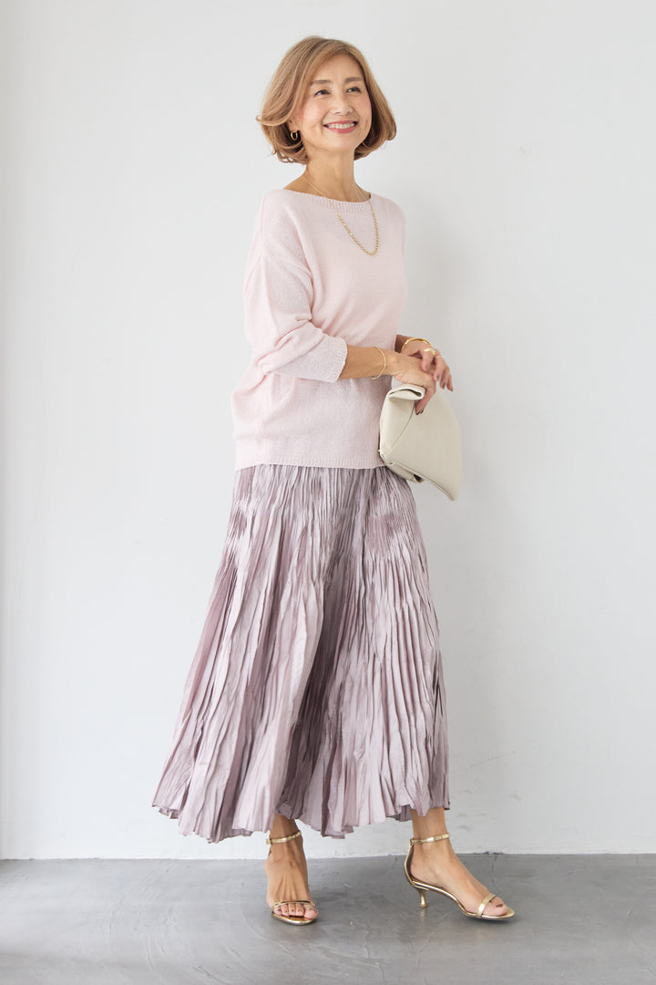 ボートネック シアーニット プルオーバー