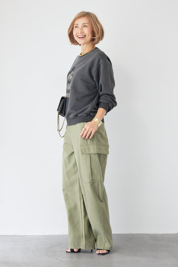 [SET]ヴィンテージライク ミッキースウェット+テンセルカーゴパンツ(2set)