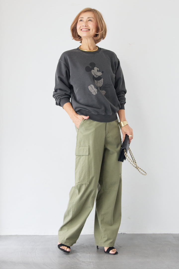 [SET]ヴィンテージライク ミッキースウェット+テンセルカーゴパンツ(2set)