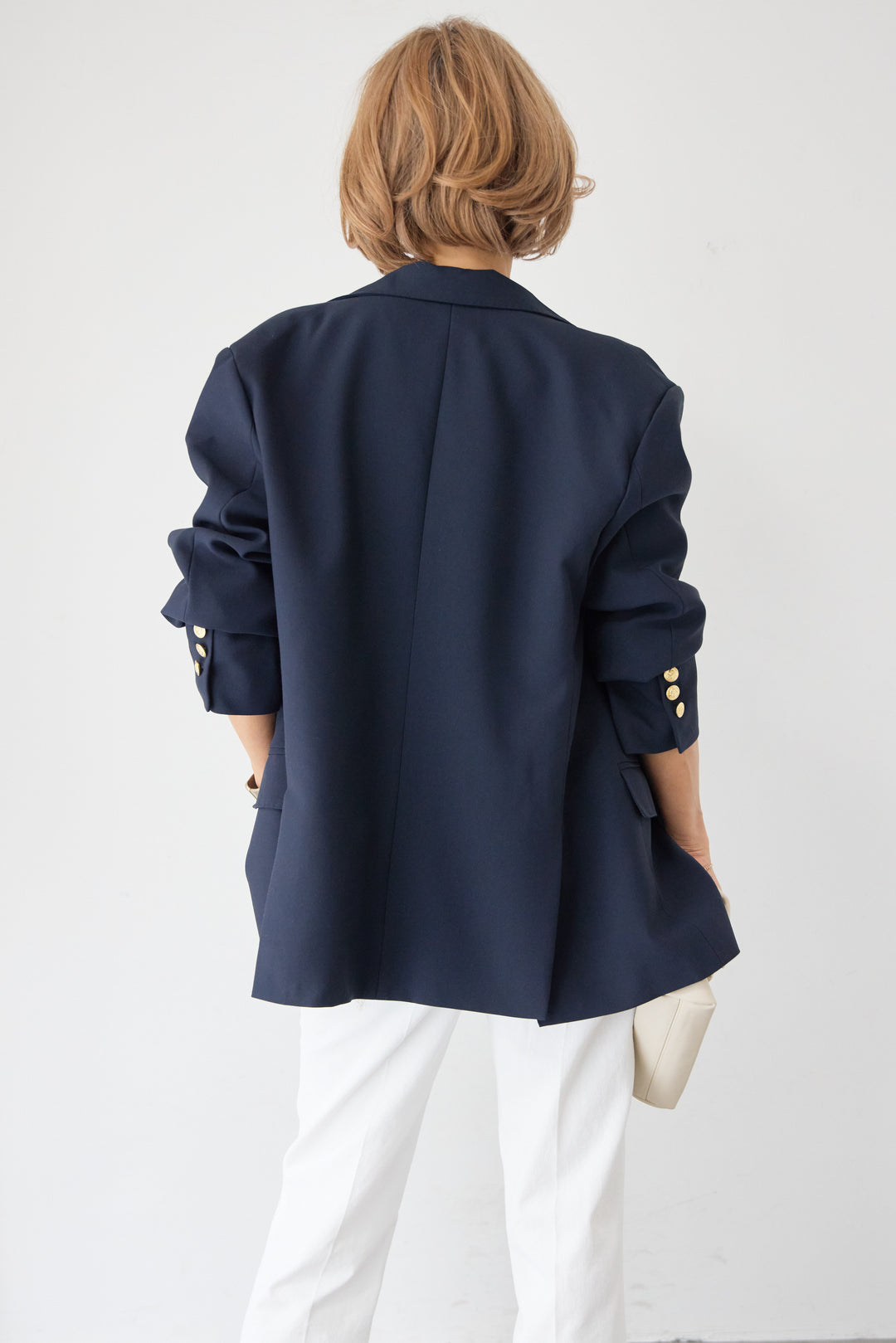 金ボタン ダブルブレストブレザー