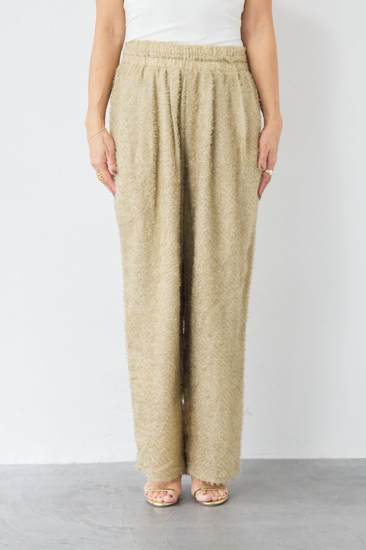 カットジャガード フリンジ ワイドパンツ